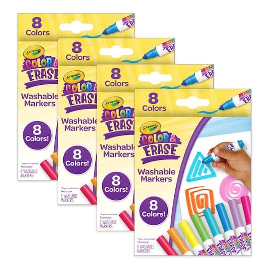 Crayola® Color & Erase Markers, 4 Packs of 8